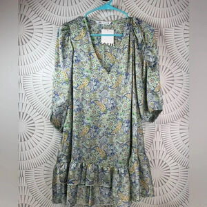 Zara NWT‎ Womens Satin Dress V Neck Mini Size Small
